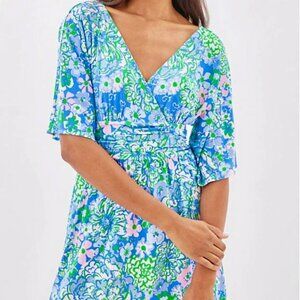 NEW Lilly Pulitzer Parigi Knit Skort Romper Dress Plumes in Bloom sz M